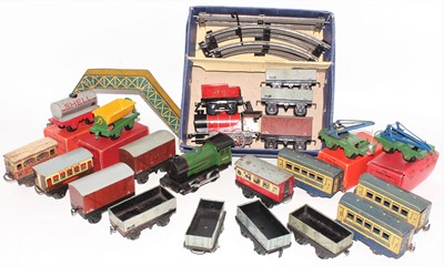 Lot 201 - Hornby train set M1 0-4-0 red loco and tender...