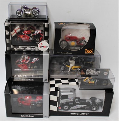 Lot 2097 - Eight various boxed mixed scale racing...