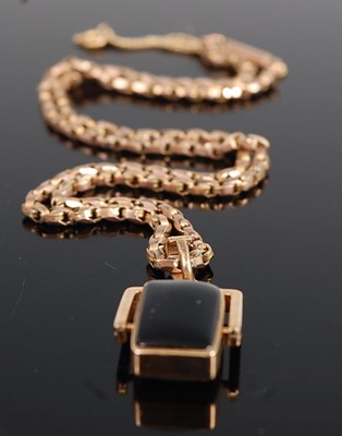 Lot 1191 - A 9ct gold belcher link neck chain, the clasp...