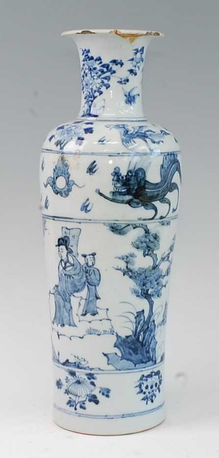 Lot 1300 - A blue and white porcelain vase, possibly...