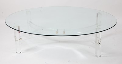 Lot 409 - A large contemporary heavy plate glass topped...