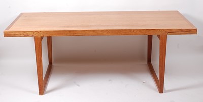 Lot 377 - A 1960s Danish teak long rectangular dining...