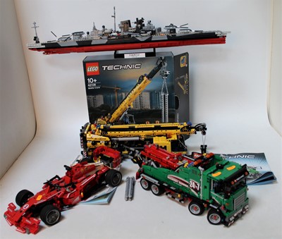 Lot 1030 - A Lego and Lego Technic constructed kit group...