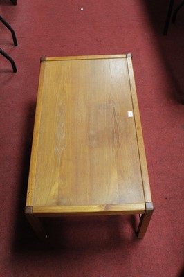 Lot 340 - A 1960s teak rectangular low coffee table,...