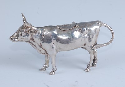 Lot 1172 - A circa 1900 German silver cow creamer,...