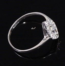 Lot 1210 - A white metal diamond navette shape cluster...