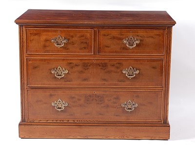 Lot 1383 - A figured walnut chest in the early 18th...