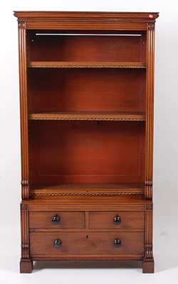 Lot 1439 - A William IV mahogany open bookcase, the...