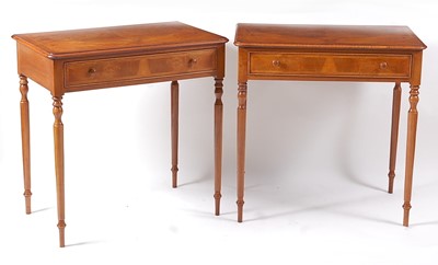 Lot 1459 - A pair of walnut and figured walnut side...