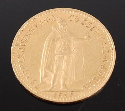 Lot 2076 - Hungary, 1910 gold 10 korona, Franz Joseph I...