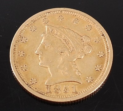 Lot 2073 - U.S.A., 1851 gold 2 1/2 dollar, Philadelphia...