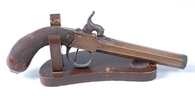 Lot 2297 - A 19th century percussion box lock pistol,...