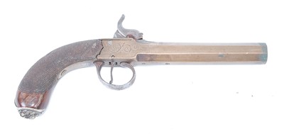 Lot 2297 - A 19th century percussion box lock pistol,...