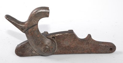 Lot 2344 - A 19th century percussion action lock, 14cm.