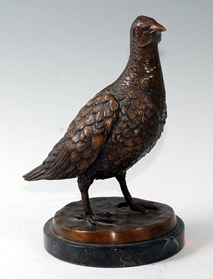 Lot 2504 - A contemporary bronzed model of a partridge in...