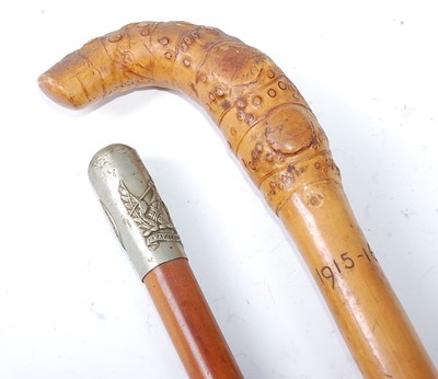 Lot 2362 - A WW I bamboo walking cane, the length of the...
