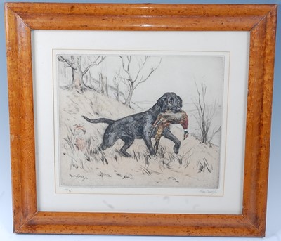 Lot 1109 - Thomas Carr, (1912-1977), Black Labrador with...