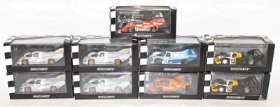 Lot 2346 - A group of 9 Minichamps boxed racing cars to...