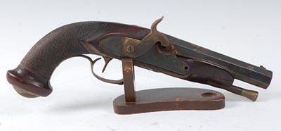 Lot 2269 - A 19th century Belgian percussion pistol, the...