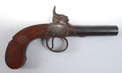 Lot 2273 - A 19th century box-lock percussion pistol,...