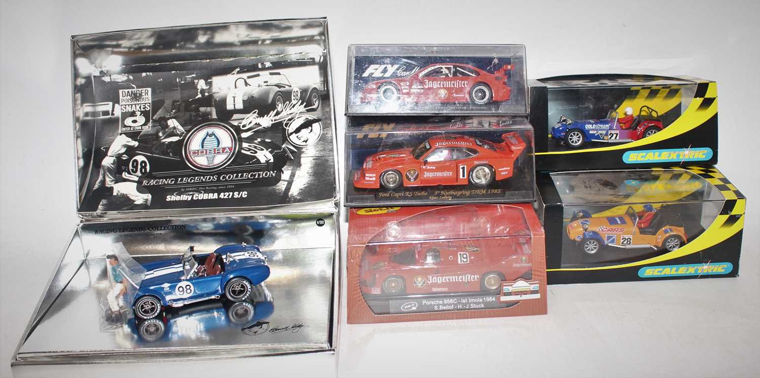 Lot 852 - Six various boxed or plastic cased slot cars...