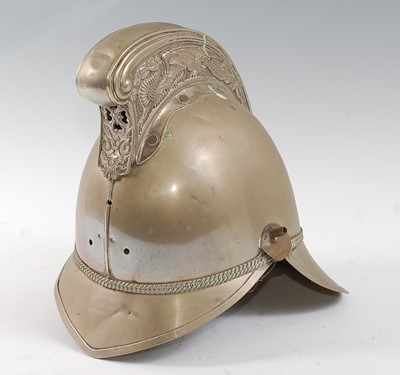 Lot 2369 - A brass Merryweather pattern fireman's helmet,...
