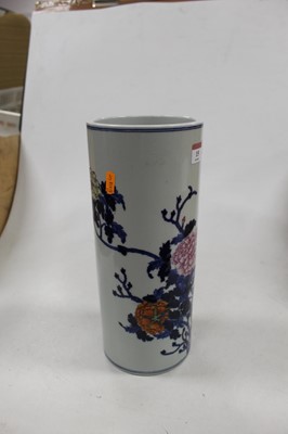 Lot 55 - A Chinese stoneware vase of cylindrical form,...