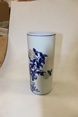 Lot 15 - A Chinese stoneware vase of cylindrical form,...