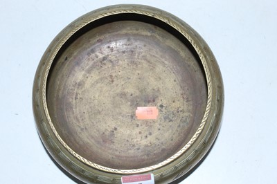 Lot 37 - A Chinese bronze bowl of squat circular form...