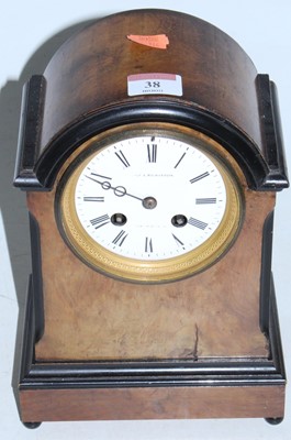 Lot 38 - A late Victorian walnut and ebonised cased...