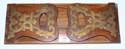 Lot 50 - A Victorian walnut and brass mounted bookslide