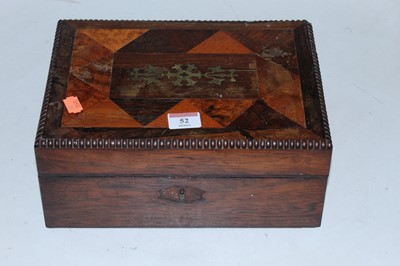 Lot 52 - A Victorian rosewood, specimen wood, and cut...
