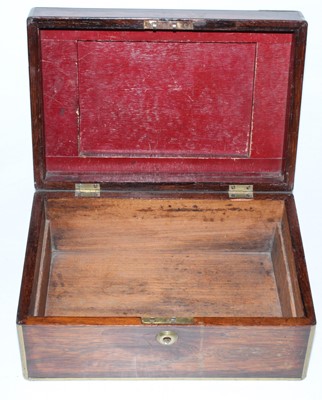 Lot 58 - A Victorian rosewood and brass bound box...