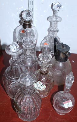 Lot 70 - An Edwardian glass decanter of waisted hour...
