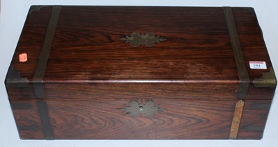 Lot 104 - A large Victorian rosewood and brass bound...