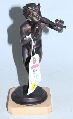 Lot 106 - A reproduction bronzed figure of Pan on a...