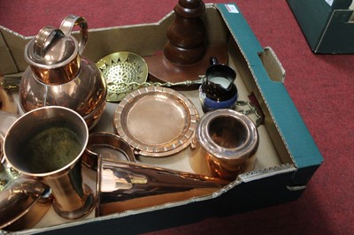 Lot 161 - A box of miscellaneous metal wares to include...