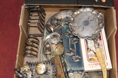 Lot 167 - A box of miscellaneous metalware to include...
