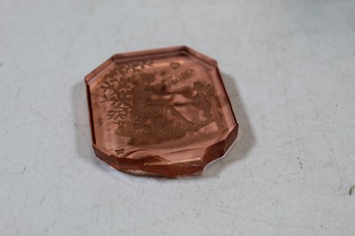 Lot 184 - A 19th century pink tinted and gilt metal...