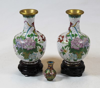 Lot 189 - A pair of modern Japanese cloisonné vases,...