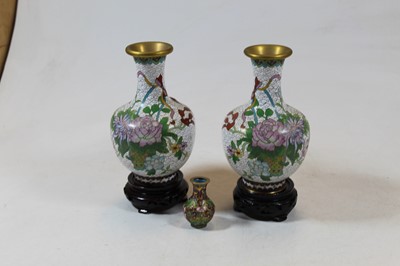 Lot 189 - A pair of modern Japanese cloisonné vases,...