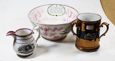 Lot 191 - A large 19th century Sunderland lustre bowl,...
