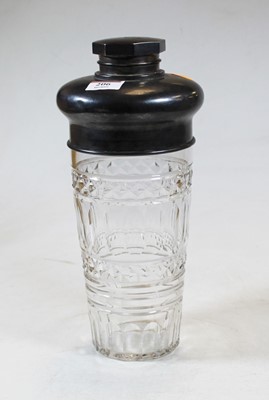 Lot 206 - A cut glass and silver mounted cocktail shaker...