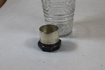 Lot 206 - A cut glass and silver mounted cocktail shaker...