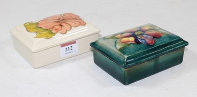 Lot 212 - A Moorcroft Pottery trinket jar and cover of...
