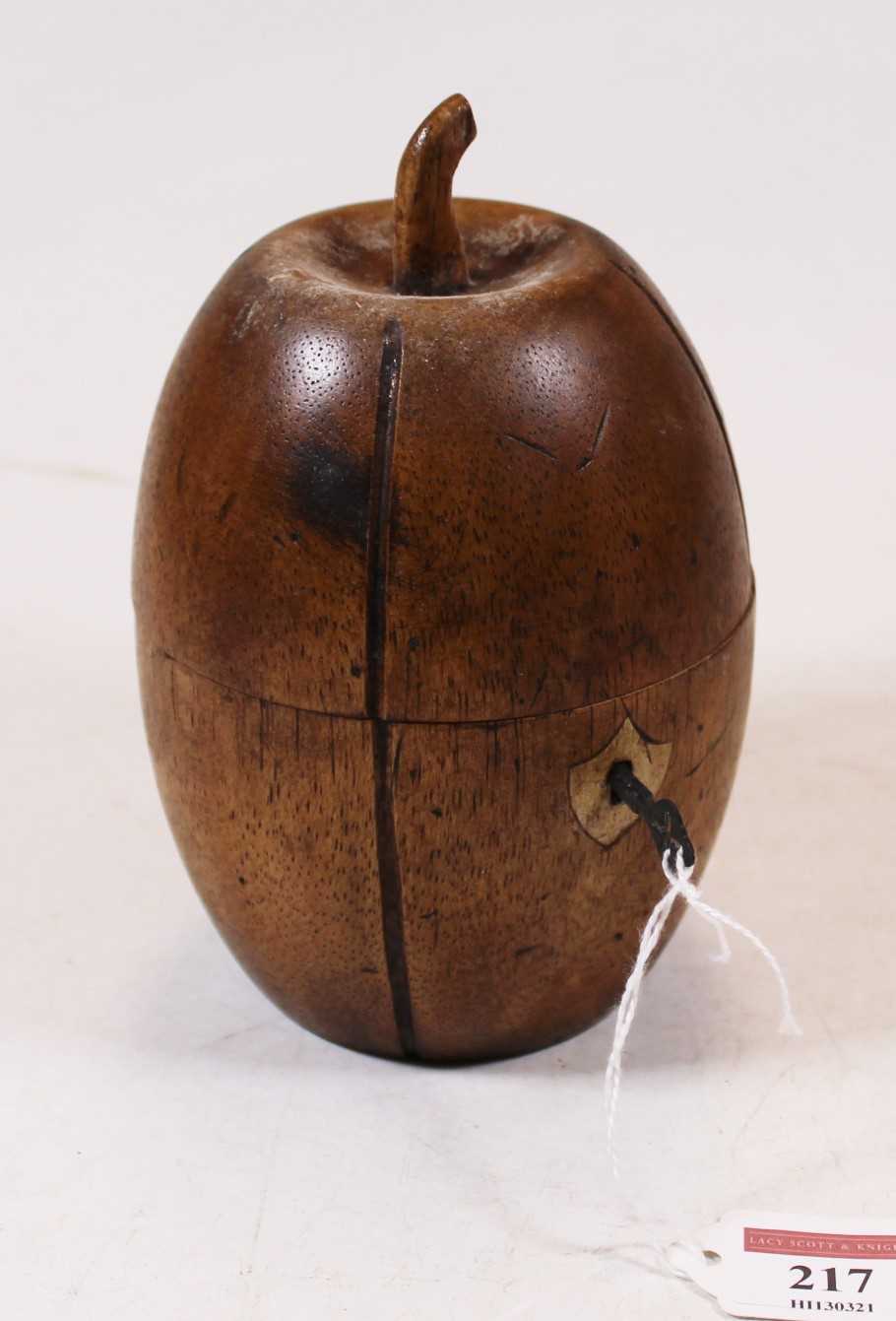 Lot 217 - A George III style fruitwood tea caddy in the...