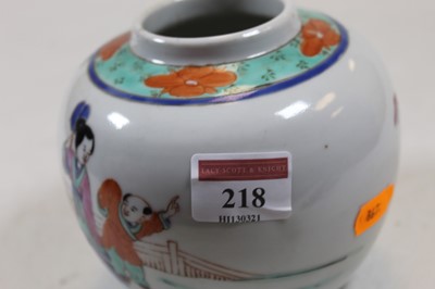 Lot 218 - A Chinese ginger jar of squat circular form,...