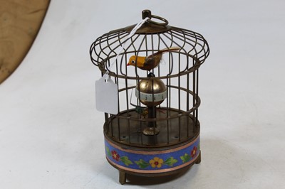 Lot 228 - A reproduction singing bird in cage clockwork...