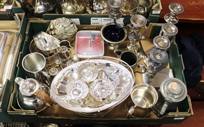 Lot 277 - A box of miscellaneous silver plated wares, to...