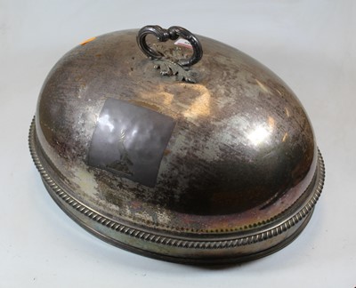 Lot 288 - A large Victorian silver plated meat cloche,...